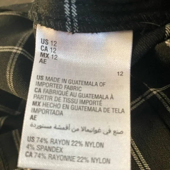 NWT Inc Capri Cut Cropped Checkered Trouser Size12 - Picture 6 of 6